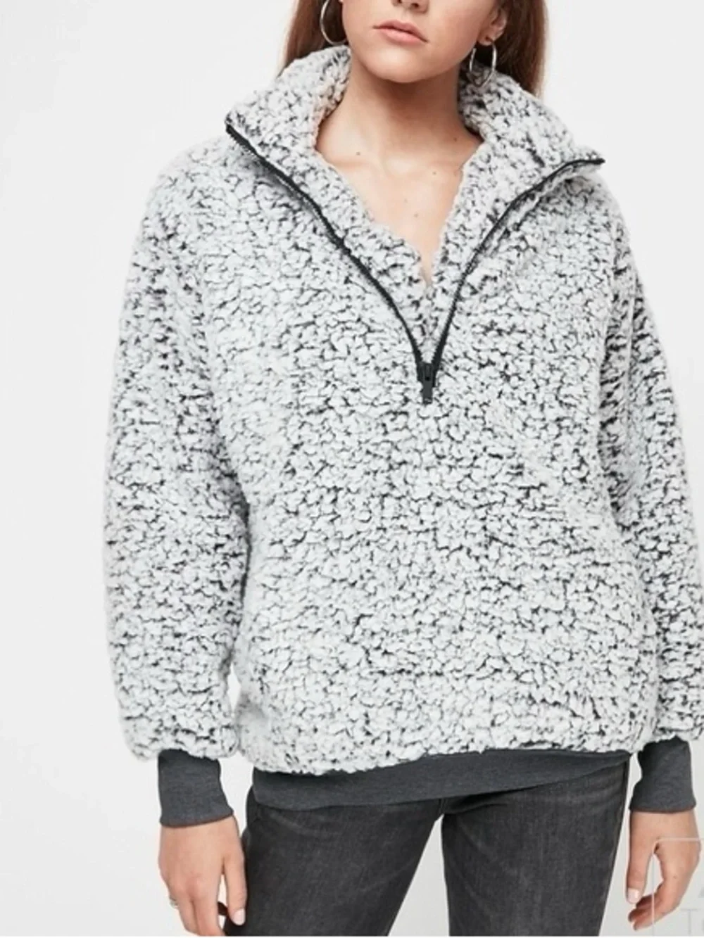 Express Fuzzy Sherpa Jacket- Full Zip
